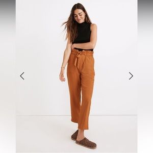 MADEWELL pleated Paperbag Pants. High waisted tie waistband, size 27